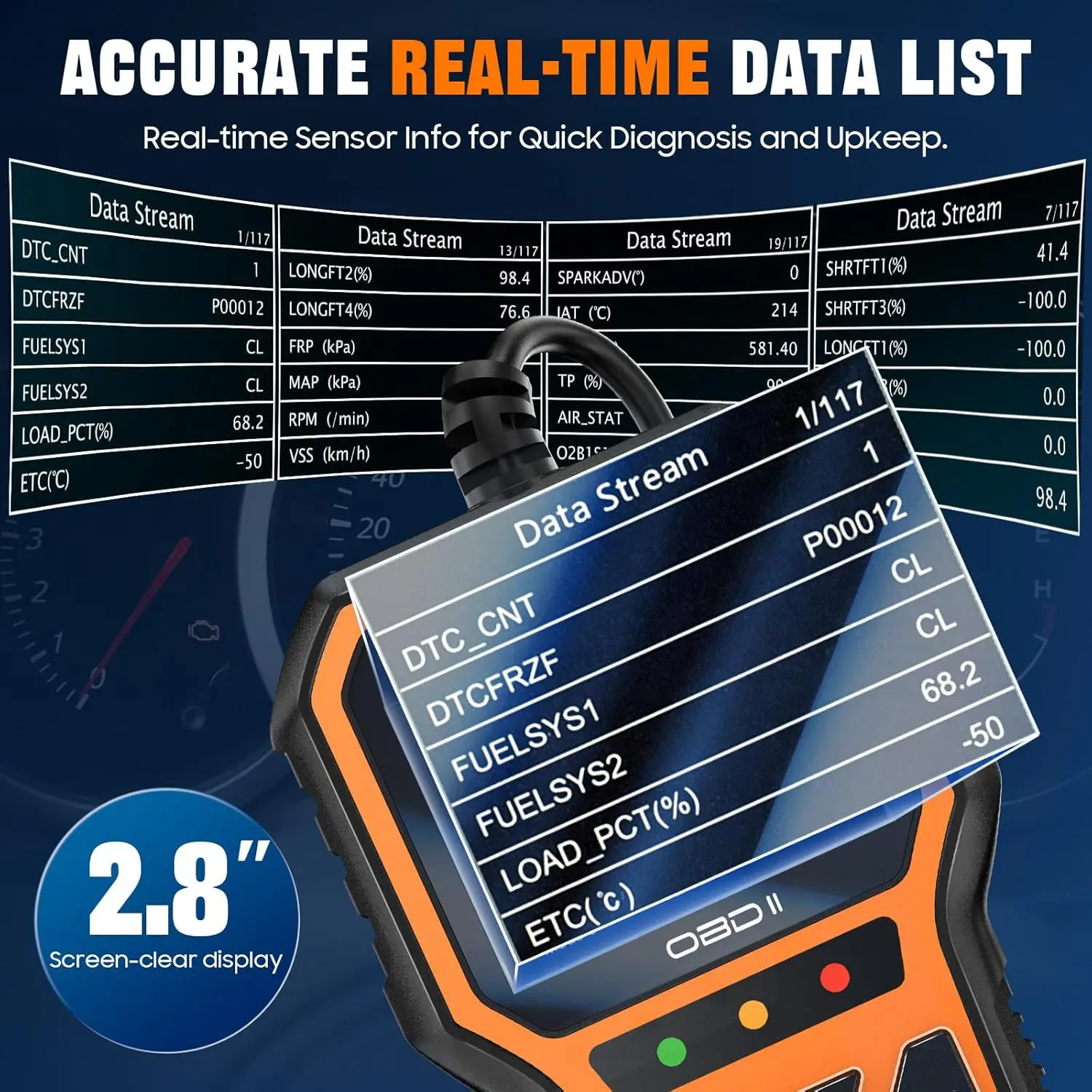 V511 OBD2 Scanner - Check Engine Light Reader, DTC, Live Data, Battery Voltage, Reset for All OBDII Cars 1996+