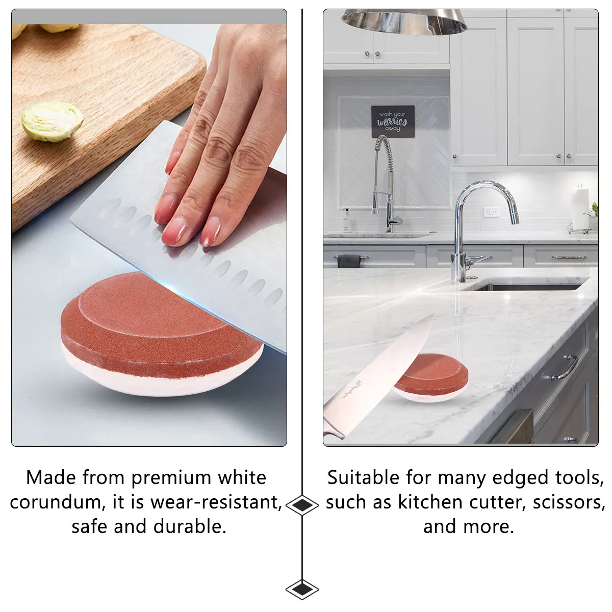

Whetstone Knife Sharpening Grinding Household Sharpener Round Kitchen Tool White Corundum