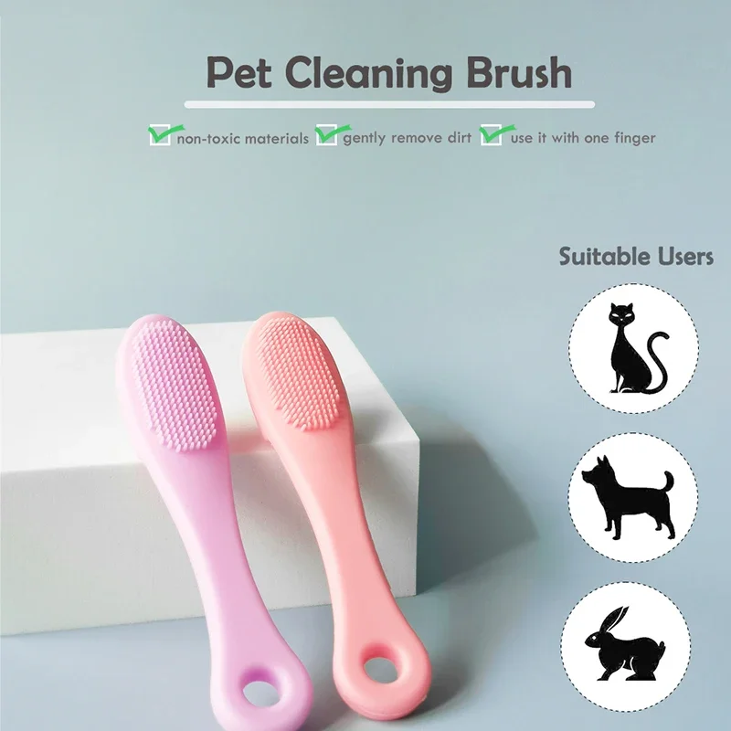 

Soft Pet Finger Brush Cats Brush Toothbrush Tear Stains Brush Eye Care Pets Cleaning Grooming Tools Dog Cat Cleaning Supplies