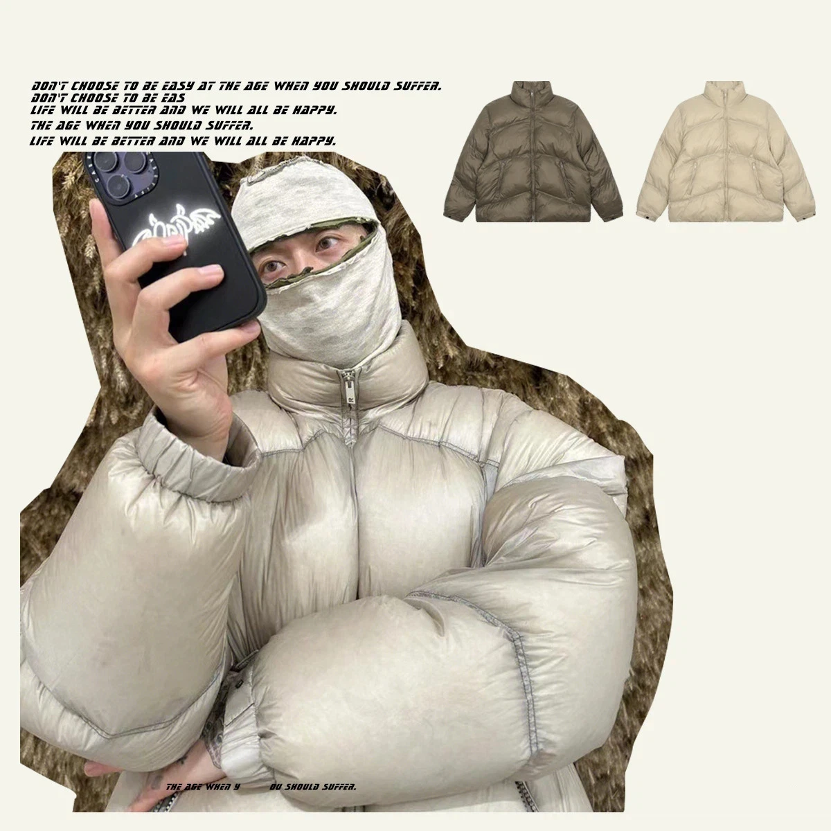 

Mens American Standard Street Fleece Hooded Cotton Jacket Warm Thickened Lightweight Coat Casual Outwear Men's winter jacket