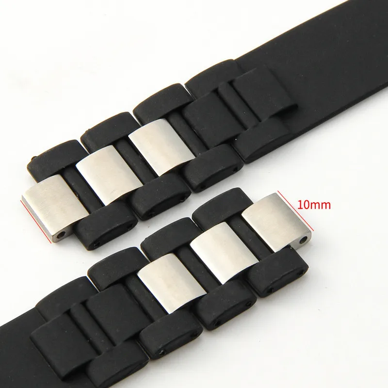 10*20mm Waterproof silicone watch strap Dedicated interface bracelet Black white watchband for CARTIER 21 CHRONOSCAPH