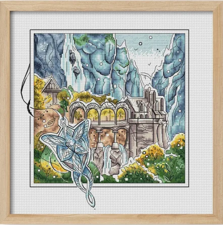 Cross Stitch Kits, Counted Canvas, DIY Embroidery, Mountain Court, 34-36, 14CT