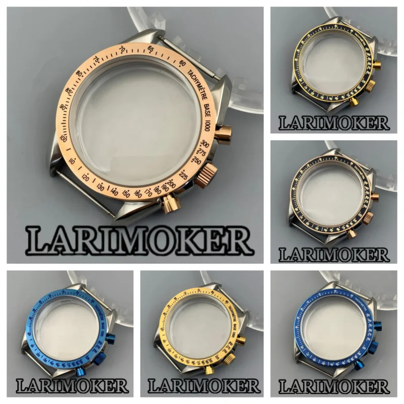 

LARIMOKER 40mm Men's Watch Case Sapphire Steel Bezel Compatible with VK63 Movements Watch Accessories Waterproo