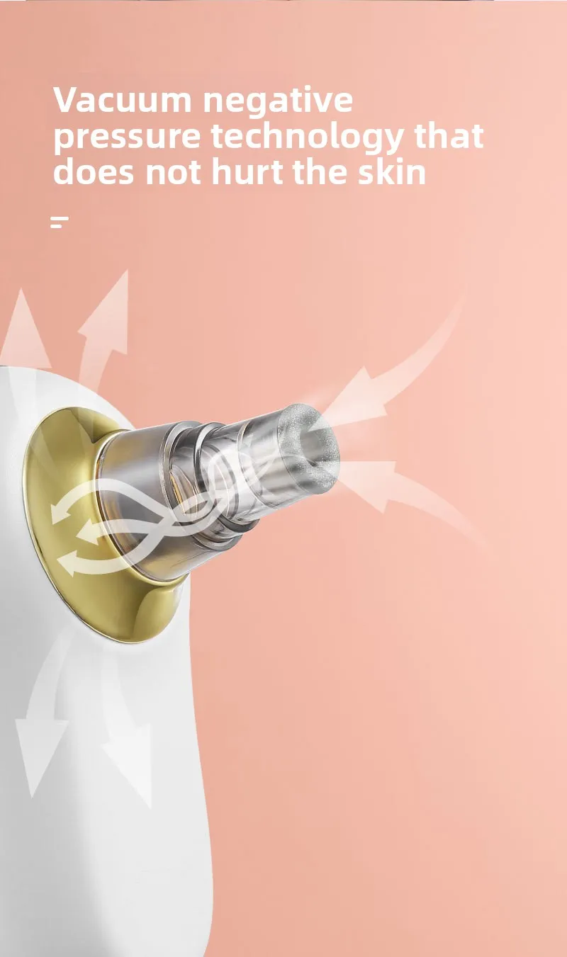 Electric Blackhead Remover & Pore Cleaner, 5-in-1 Gentle Suction with LED Display, Portable Facial Care Device