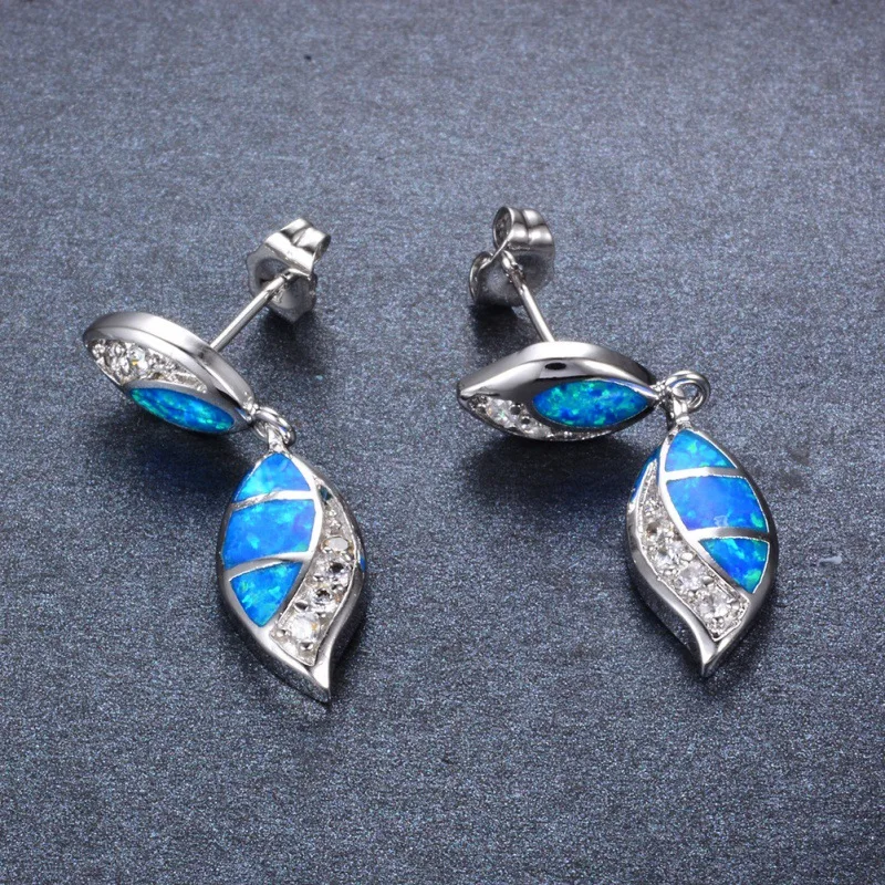 2026 Non Fading, Anti Allergic, Double Droplet Shaped Blue Australian Treasure+white Diamond Earring Design Exquisite Jewelry