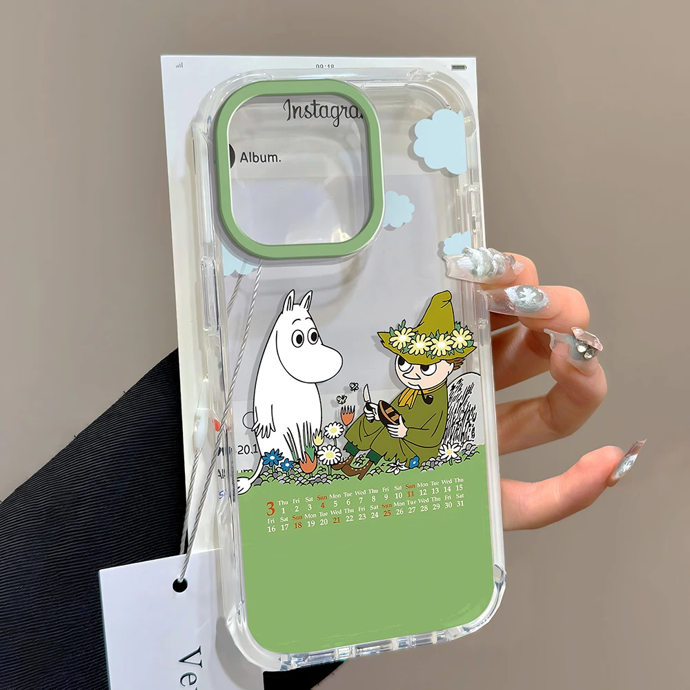 Phone Case For Cartoon Cute-M-moomins-i iPhone 17 16 16e 15 14 13 12 11 Mini Pro Max X XR XSMax 7 8 Air Plus Transparent Cover - náhled 2