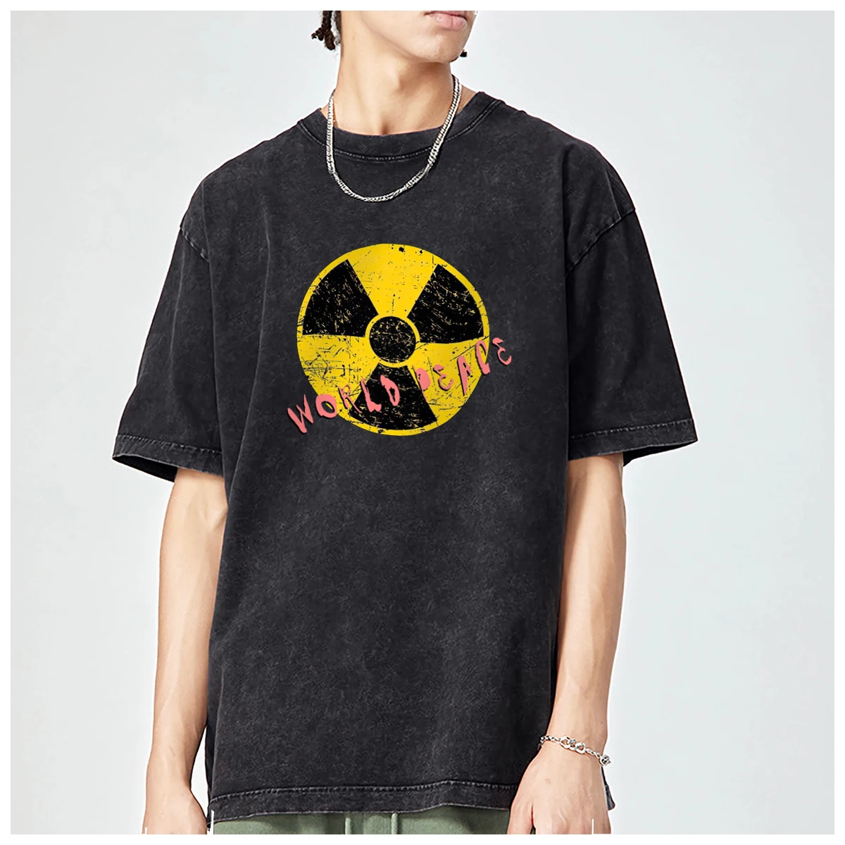 Nuclear Weapon Atomic Bomb Deterrence Radiation NPT Oversized t shirts men Women Casual Vintage Washed Streetwear Cotton Soft