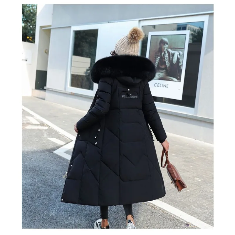 2023 New Women Down Cotton Coat Winter Jacket Female Loose Large Parkas Warm Thick Outwear Artificial Fur Collar Hooded Overcoat