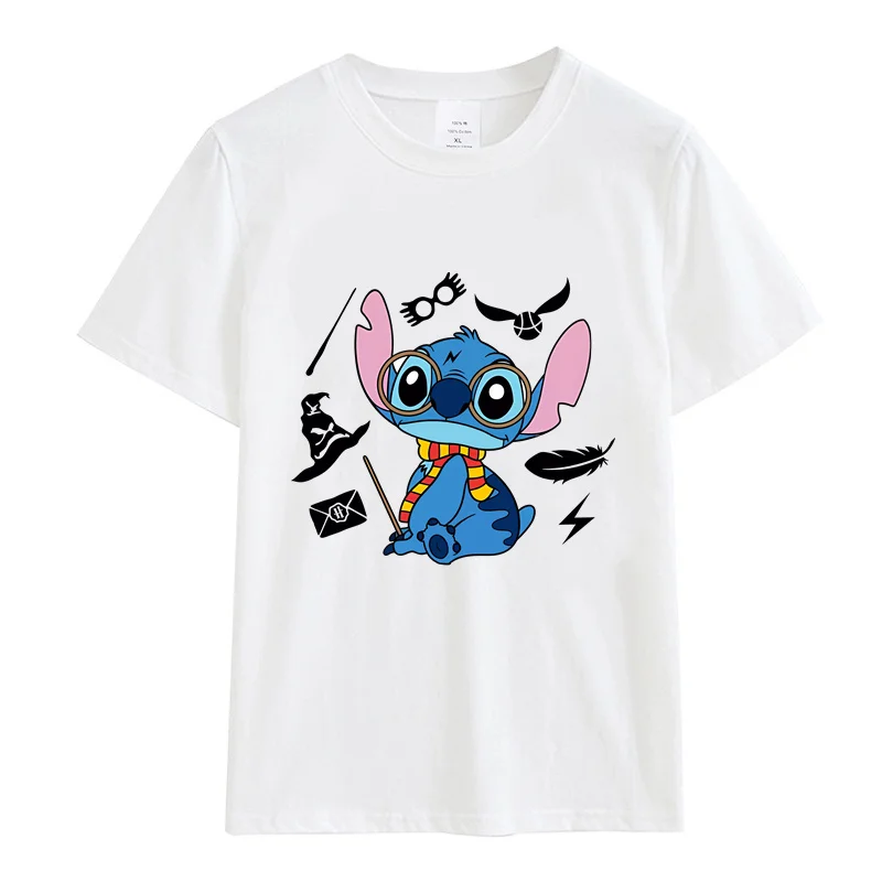 Women's T Shirt Magic Disney Stitch Printed Summer Fashion Girl T-shirt Casual Short Sleeve Female Clothing Top Tee T-shirt