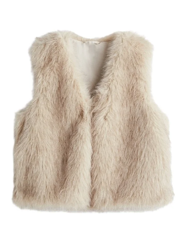 

Trendy Faion Fur Vest Women's High-End Sensation Autumn New Sle 30270 Soft Cozy V-Ne Svel Leather Immitation Vest