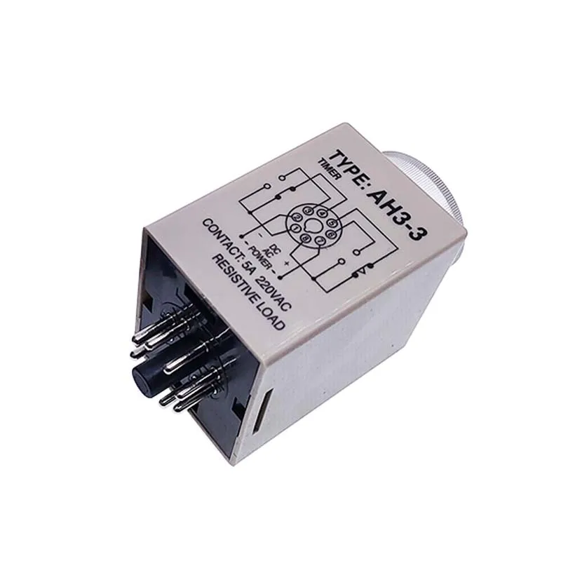 1 PC AH3-2 Power-on Delay Timer AH3-3 Time Relay AC Universal Thick Stitch  Time Set Range 1S/5S/10S/30S/60S/5M/10M/30M