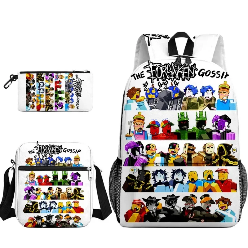 

Roblox Fors Gubaken, креативный школьный рюкзак для учащихся начальной и средней школы, пенал, сумка через плечо, 3 шт./компл.