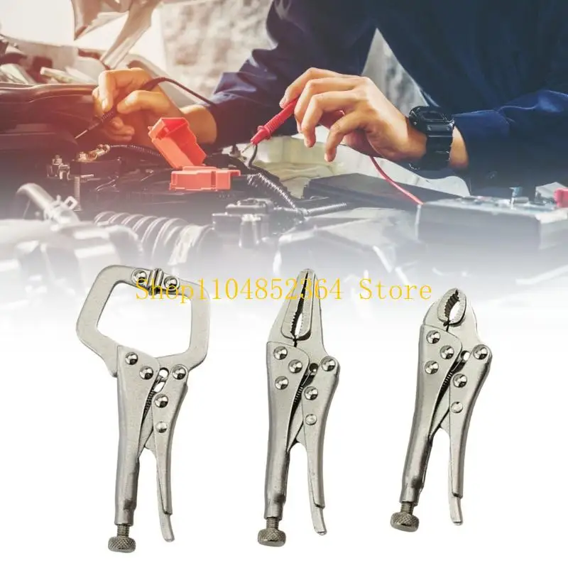 652F Pack of 3 Reliable Grip Tool Woodworking Pliers for Fixed Pressure Application in Various Industrial and Home Scenario