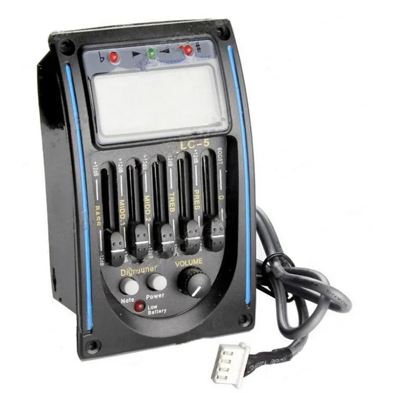 1 шт., предусилитель для акустической гитары, 5-полосный эквалайзер, гитарный звукосниматель, предусилитель, тюнер, профессиональные детали для гитары, аксессуары