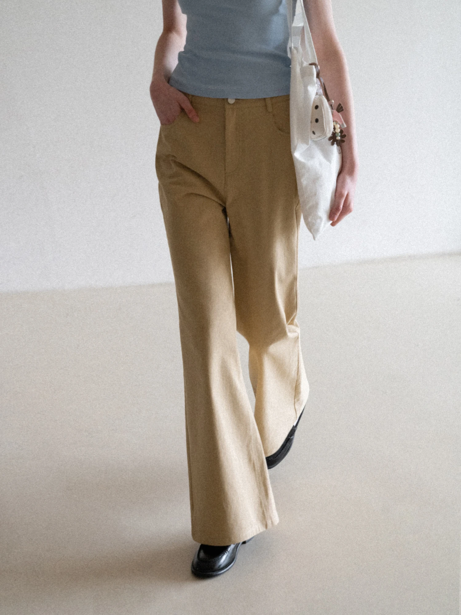 

Eggka High Waist Straight Leg Casual Pants Spring Summer Loose Fit Slimming Wide Leg Long Trousers for Commuting