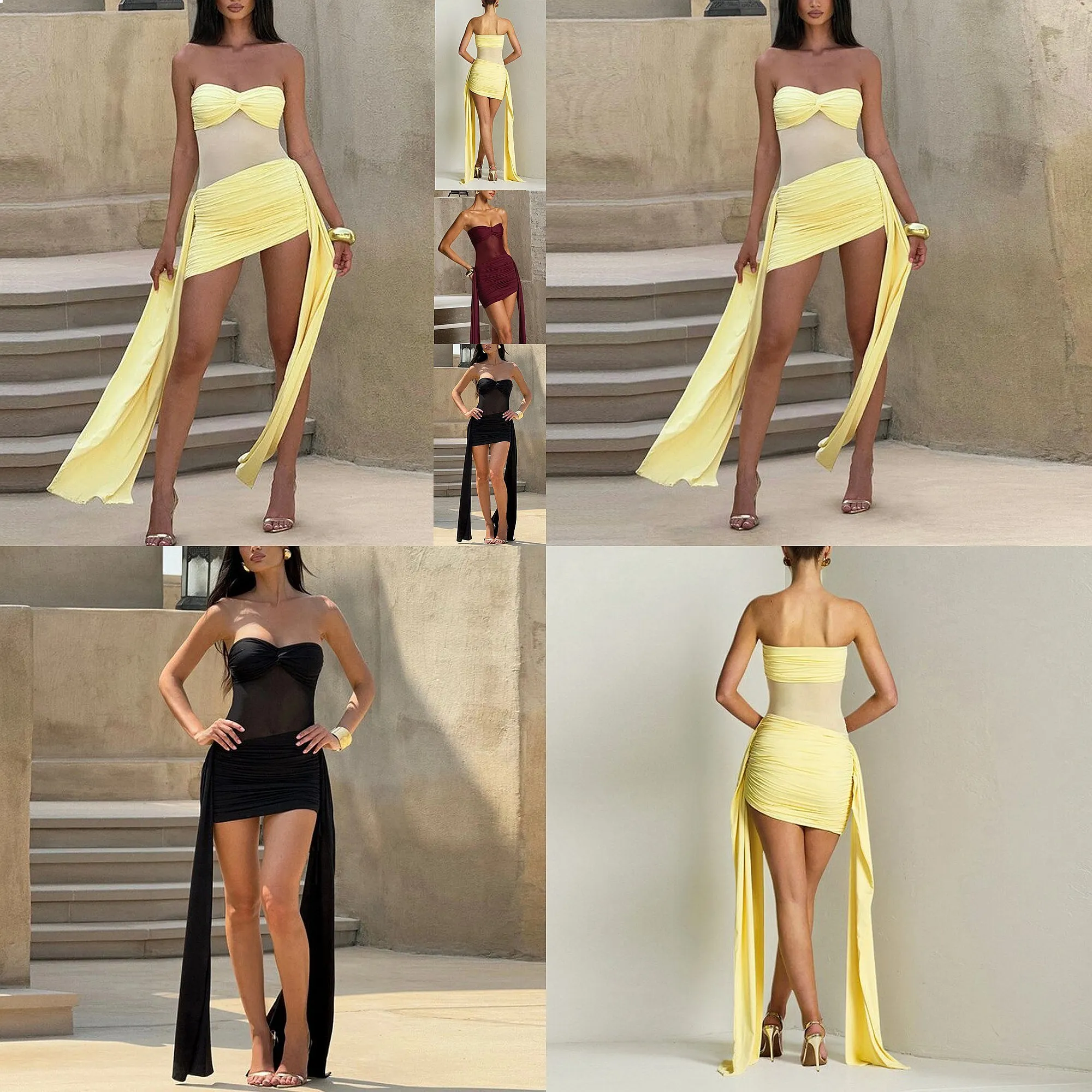 

Summer Spring Mesh Strap Dress Dresses Women Sleeveless Bodycon Party Evening Gown Elegant Backless Midi