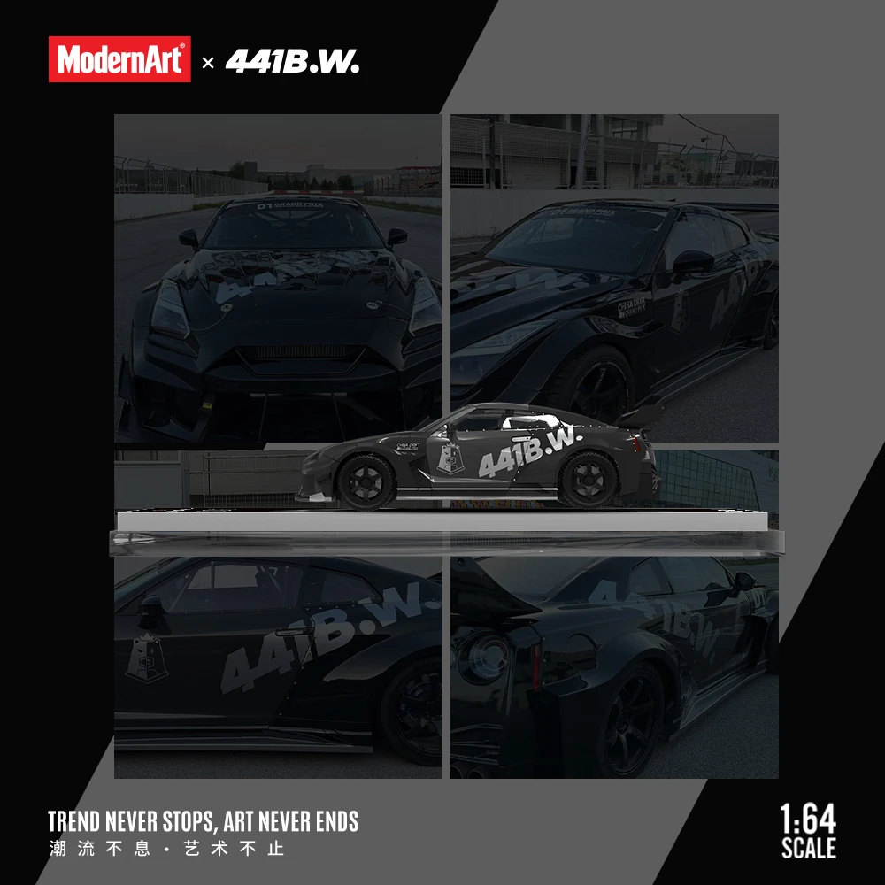 ModernArt 1/64 GT-R R35 441 GTR35 Alloy Diecast Car Model, JDM Supercar Racing Replica Miniature Collectible Gift