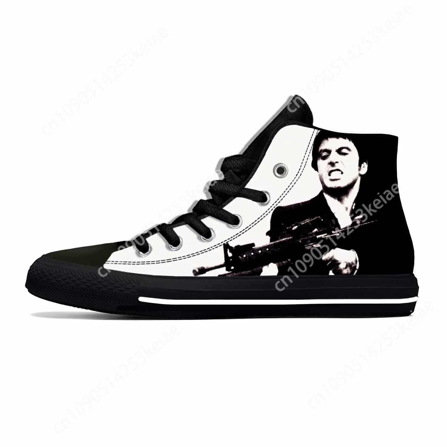 Hot Scarface Tony Montana Movie Anime Cartoon Casual Shoes High Top Lightweight Summer Board Shoes Breathable Men Women Sneakers