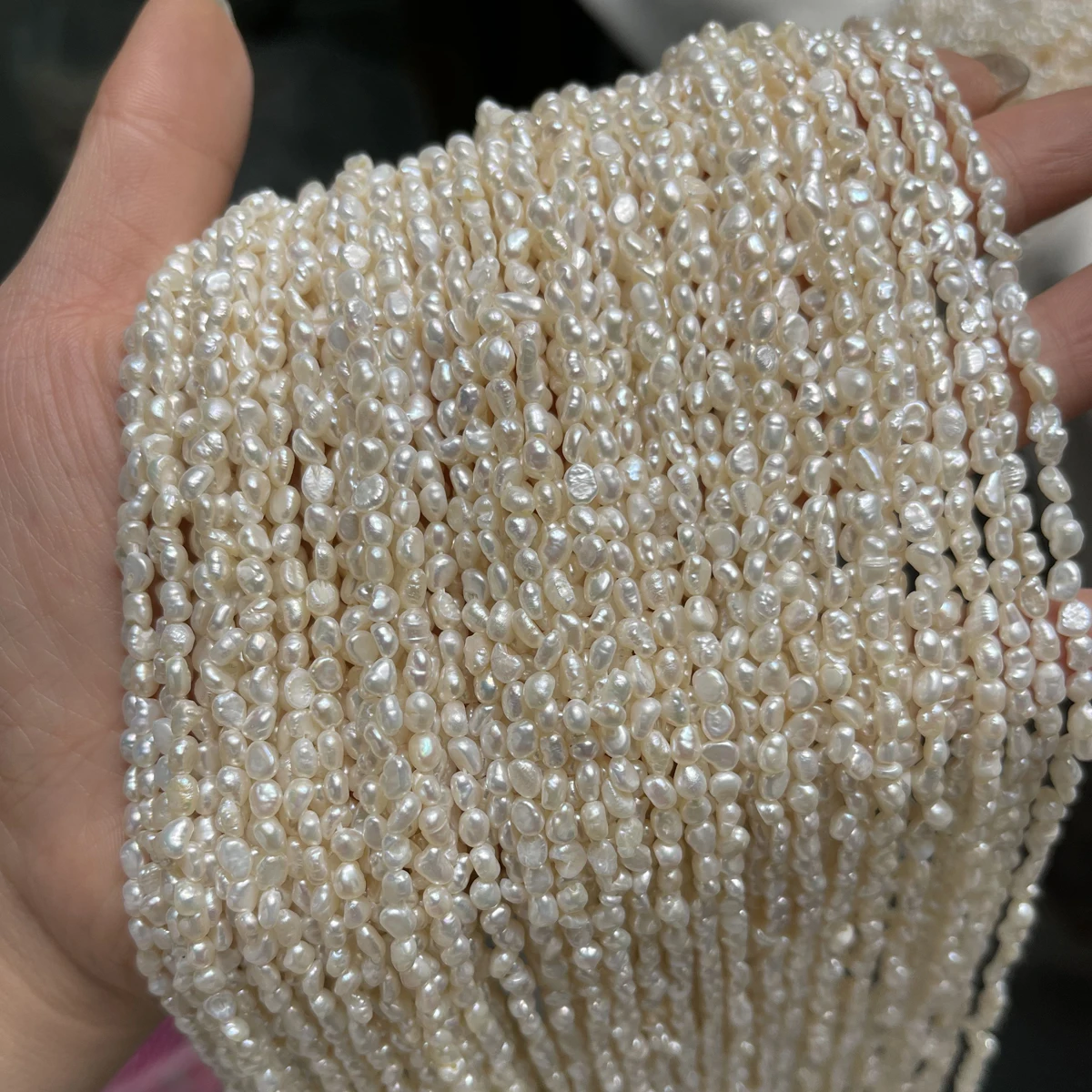 Real Natural Freshwater Pearls Irregular Shape White Strand Beads for Jewelry Making Supplies DIY Necklace Bracelet Accessories