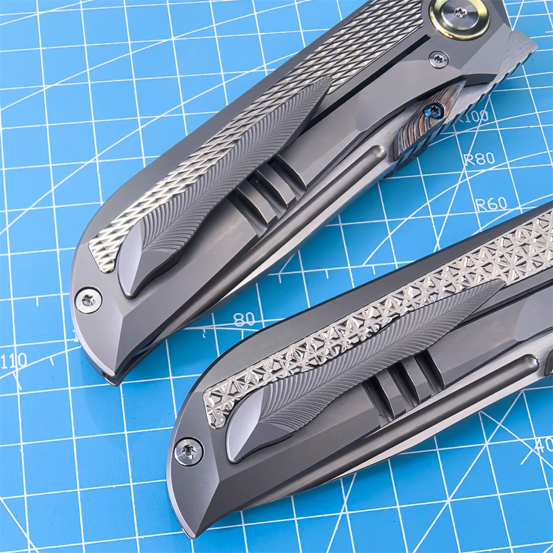 الأصلي سكين للفرد M390 الصلب تيماسك سبائك التيتانيوم مقبض في الهواء الطلق التخييم الصيد الصيد EDC الدفاع أداة هدية #5