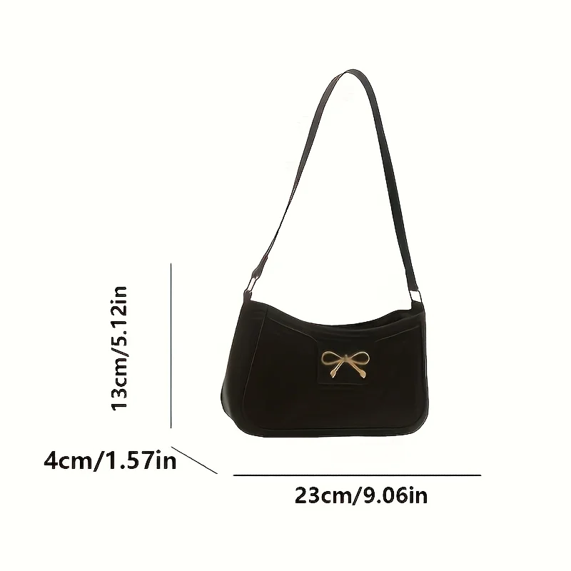 Solid Color Bowknot Shoulder Bag, Elegant Small Square Bag, Suitable for Women Handbags, Zipper Closure,Fashion Underarm Bag, image 3