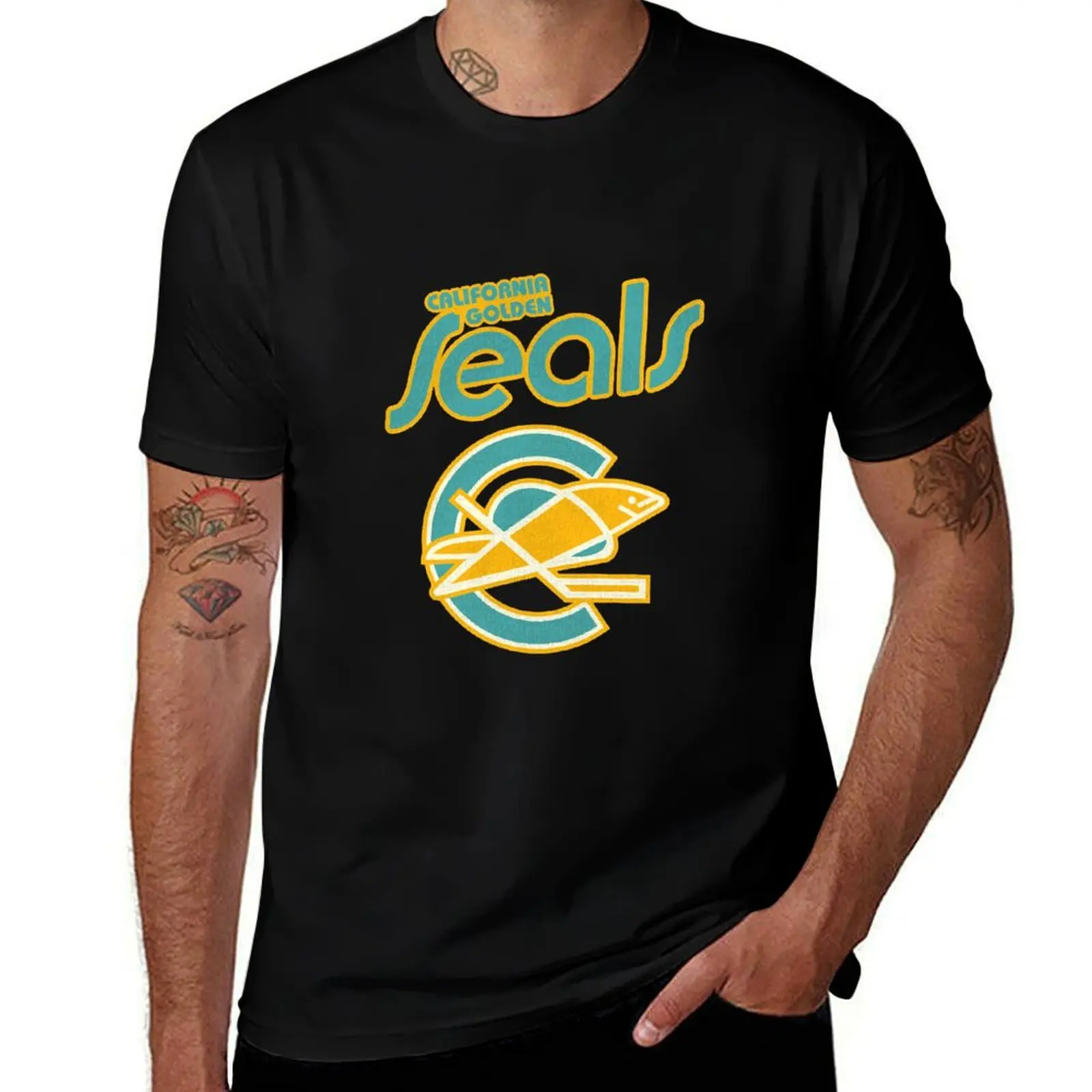 

Retro Defunct California Golden Seals Ice Hockey T-Shirt blue lock cute clothes customizeds men clothings