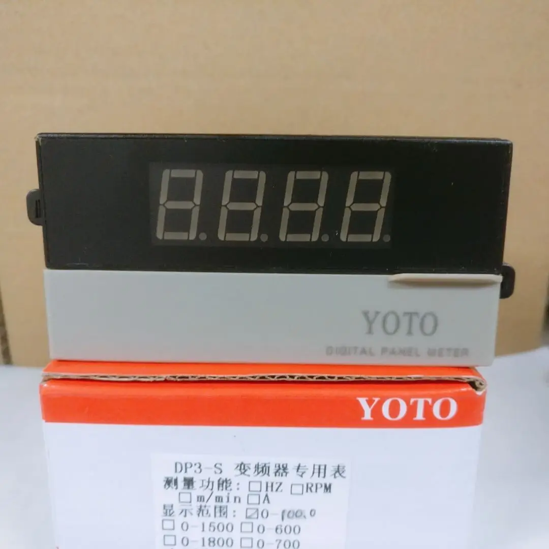 

Beiqi YOTO frequency converter dedicated digital frequency display tachometer line speedometer DP3-S (10V/100)