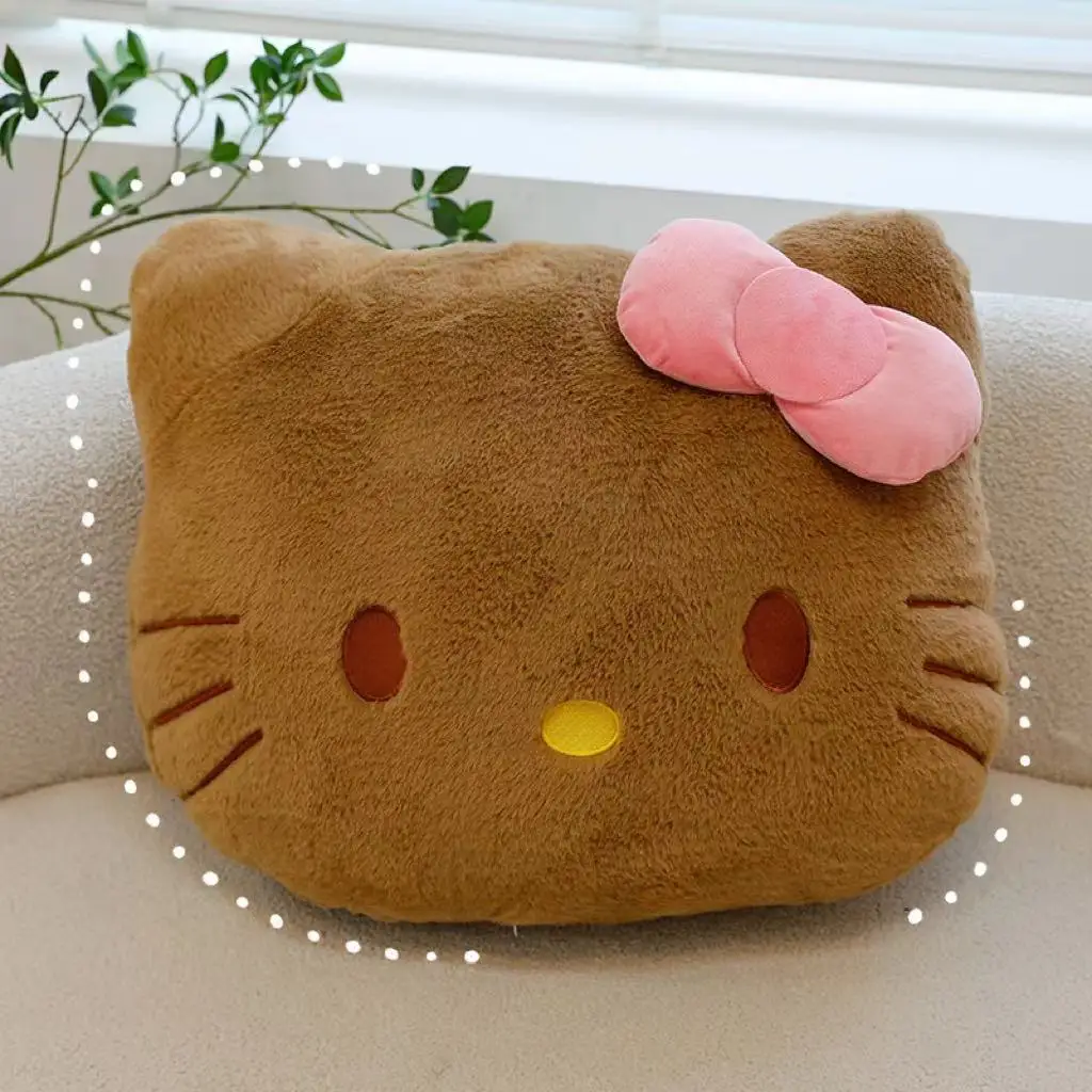 Cute Hello Kitty Plush Toy Dolls Tan Fluffy Pillows Cute Bedhead Cushion Doll High Beauty Cute Soft Cozy Car Seat Cushion