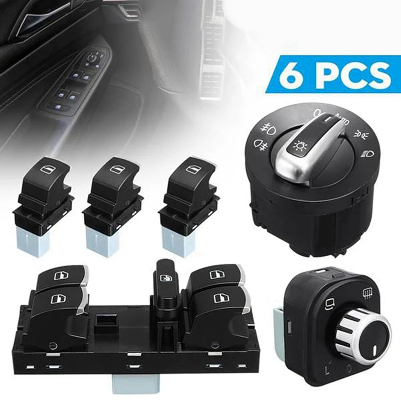 30Pcs Window Mirror Headlight Switch Set 5ND 959 565A 5ND 959 5ND941431B For VW Golf MK5 6 Jetta MK5 Passat B6 Tiguan