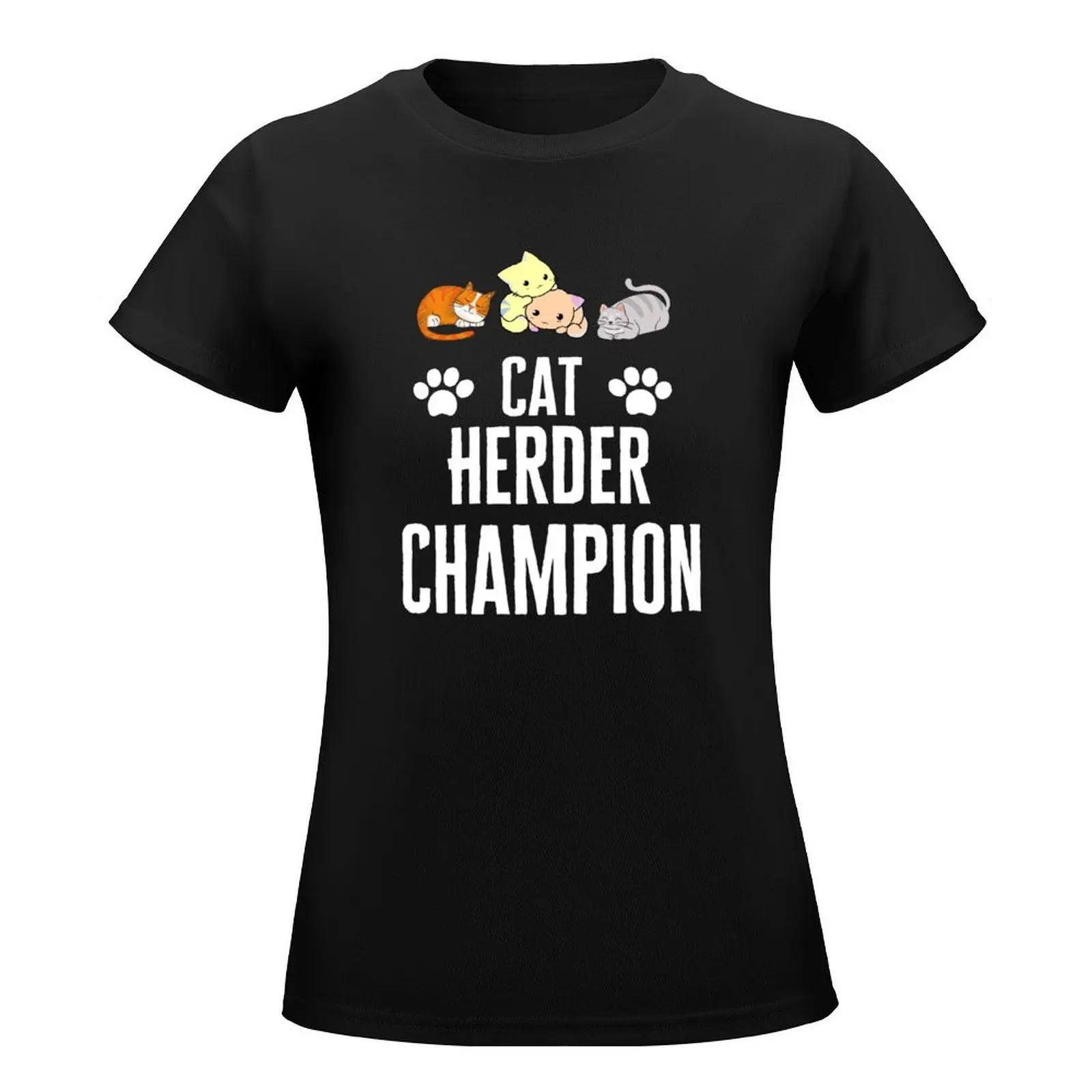 funny Cat Herder Champion cute .gift for cat lover . T-Shirt vintage clothes blacks plus sizes funny t shirts for Women