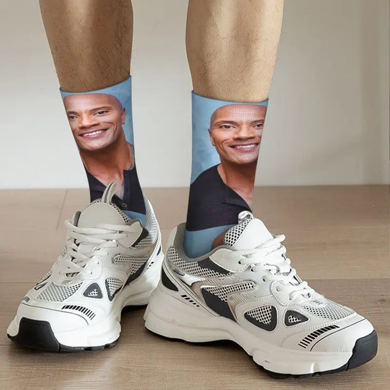 Fashion Printing Dwayne The Rock Johnson Socks for Women Men Stretchy Summer Autumn Winter Crew Socks