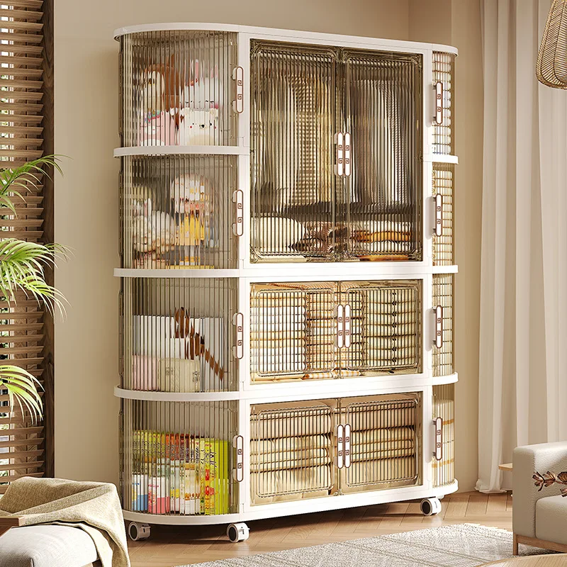 Foldable Wardrobe Large Capacity Wardrobes Cabinet Movable Multi-layer Wardrobe with Wheels Comfortable Bedroom Furnitures