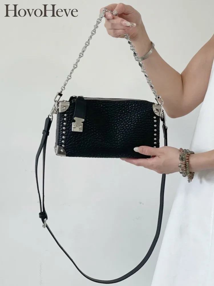

Новая офисная женская элегантная черная цепочка на молнии на плечо из овчины из натуральной кожи, сумка через плечо под мышками, женская модная сумка-тоут