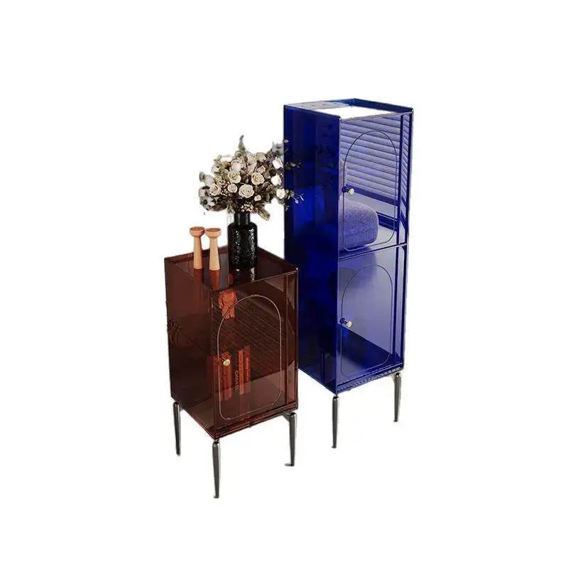 LMM Italienischer minimalistischer Weinschrank aus Acryl, Sofa-Beistellschrank für die Veranda, Aufbewahrungsschrank, Figurenschrank