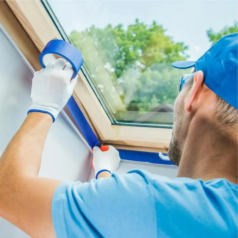 شريط رسام أزرق 3 لفات × 65.6 قدم شريط رسم قابل للإزالة لوازم حرفية زرقاء لفن الحائط وضع العلامات على الألوان المائية