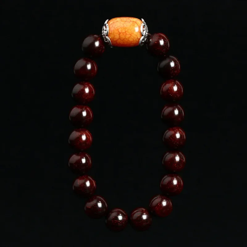 

India lobular rosewood hand string lady text play Buddha DIY bracelet beads high oil dense pulp old material wholesale