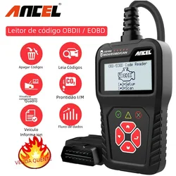 ANCEL-AS100 Universal OBD2 Car Code Reader, Scanner Veículo Automotivo, Falha do motor Diagnóstico Scan Tool, PK ELM327