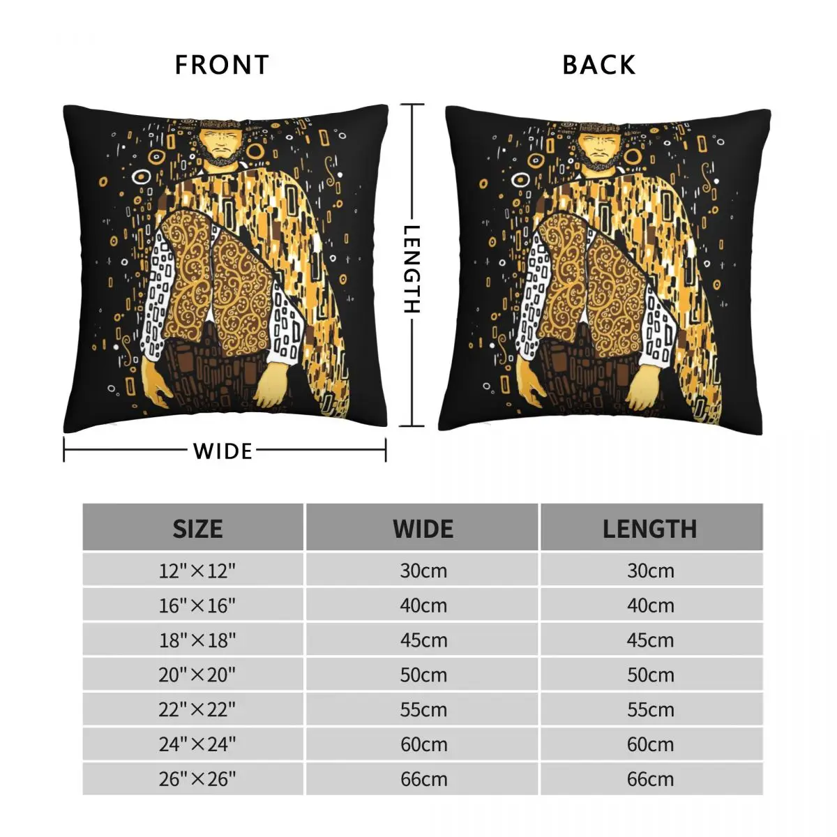 Klimt Eastwood Square Pillowcase Polyester Linen Velvet Creative Zip Decor Pillow Case Car Cushion Cover 45x45