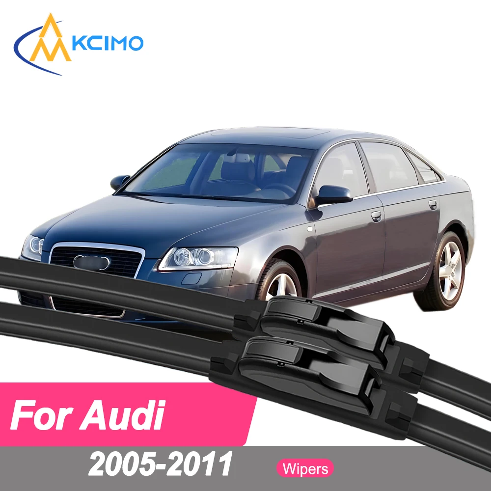 

Premium Rubber Durable Silent Windshield Wiper Blades 2pcs for Audi A6 C6 4F 2005-2011 S6 RS6 Front Wiper Blades Set