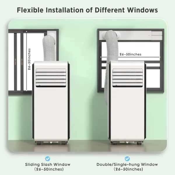 ZAFRO-Climatiseurs portables, 10,000 BTU, 2024 mis à niveau, chambre froide, jusqu'à 450 m², fédération, 4 modes, AC portable