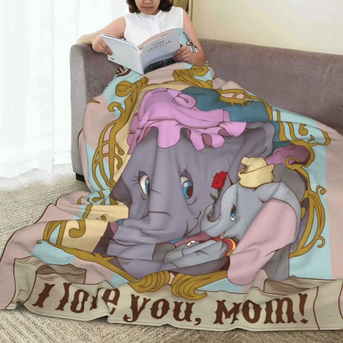 Dumbo   Flannel Blanket Warm Soft Throw Blanket for Couch Chair Travel Office Aesthetic Bedspread Sofa Bed Cover