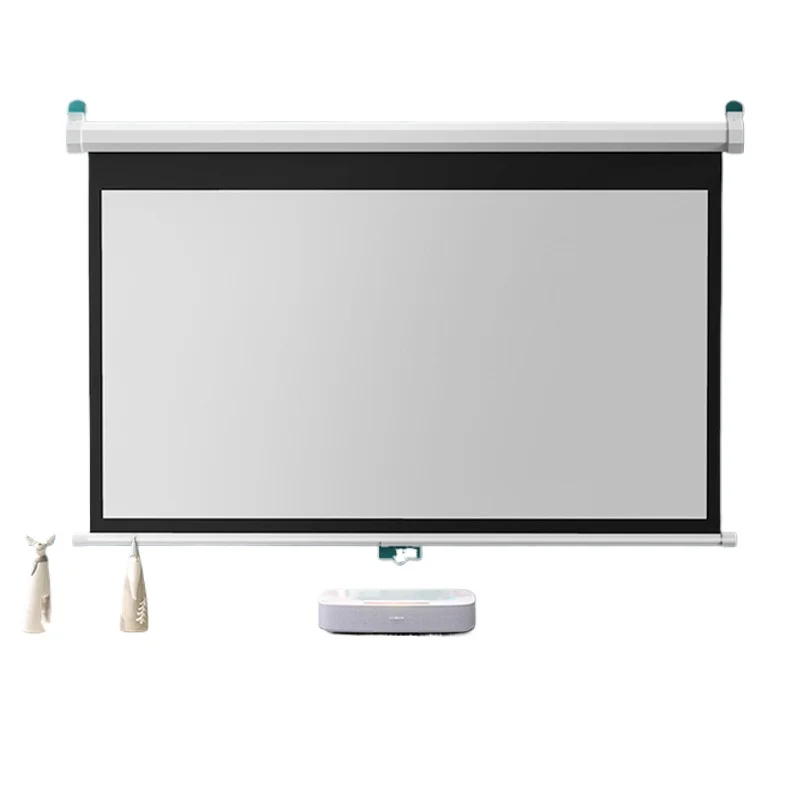 

Manual curtain, curtain projection, home, office, school, manual lifting, wall hanging, no punching