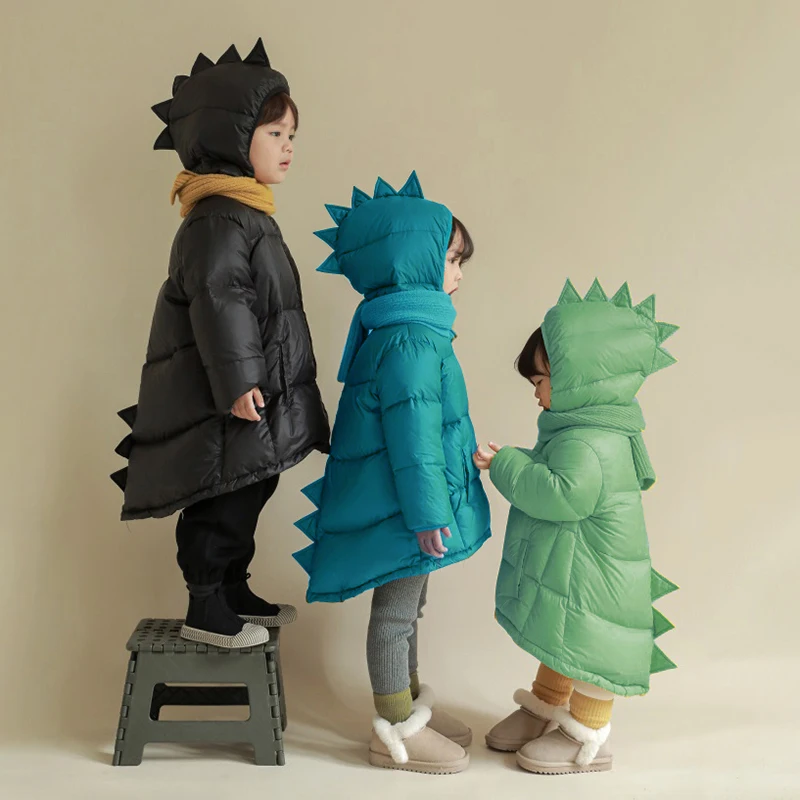 Dinosaur Winter Children Jacket Parka For Boys 80% Down Girls Jackets Children's Clothing Snow Wear Kids Outerwear Boy Clothes