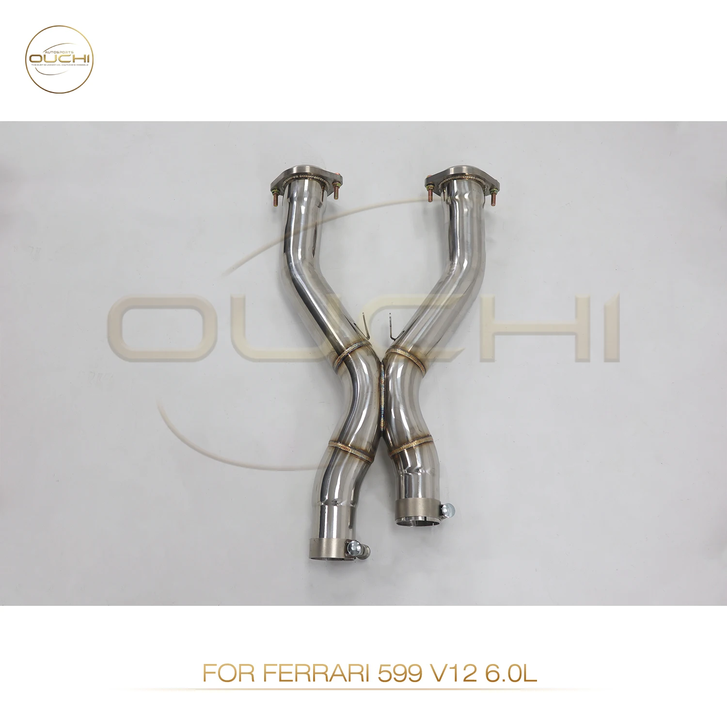 OUCHI SS304 Exhaust X Middle Pipe For Ferrari 599 GTB Fiorano F141 2006-2012 6.0 V12 Auto Performance Parts Exhaust System