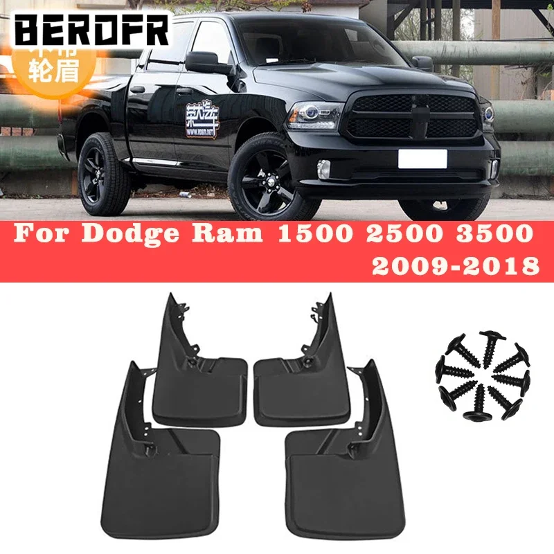4 pçs novo respingo guar lama guardas fender estilo do carro auto para dodge ram 1500 2500 3500 2010-2018