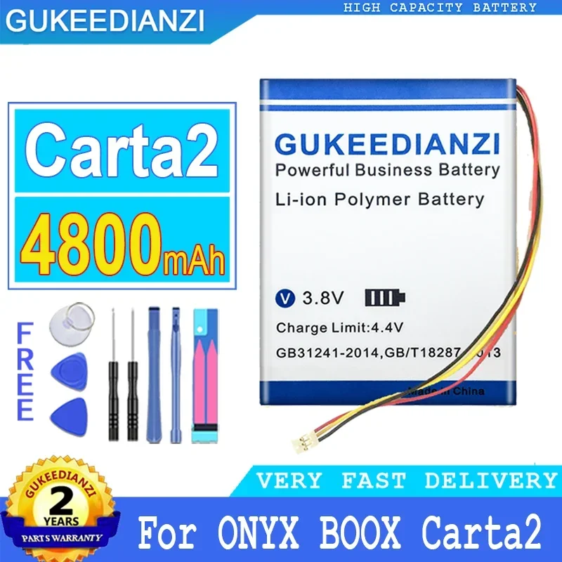 4800mAh E-Book Reader Battery for ONYX BOOX DARWIN 3 4 C67LM E-BOOK Carta 2 C67ML C65ML C65HD T68 N96C/ML 3-wire Plug