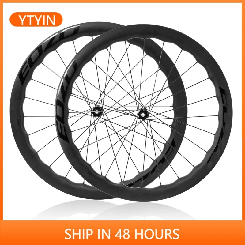 

YTYIN New Wave Shape Carbon Fiber Road Bike Wheels 45-55mm Carbon Fiber Material Bicycle Accessories