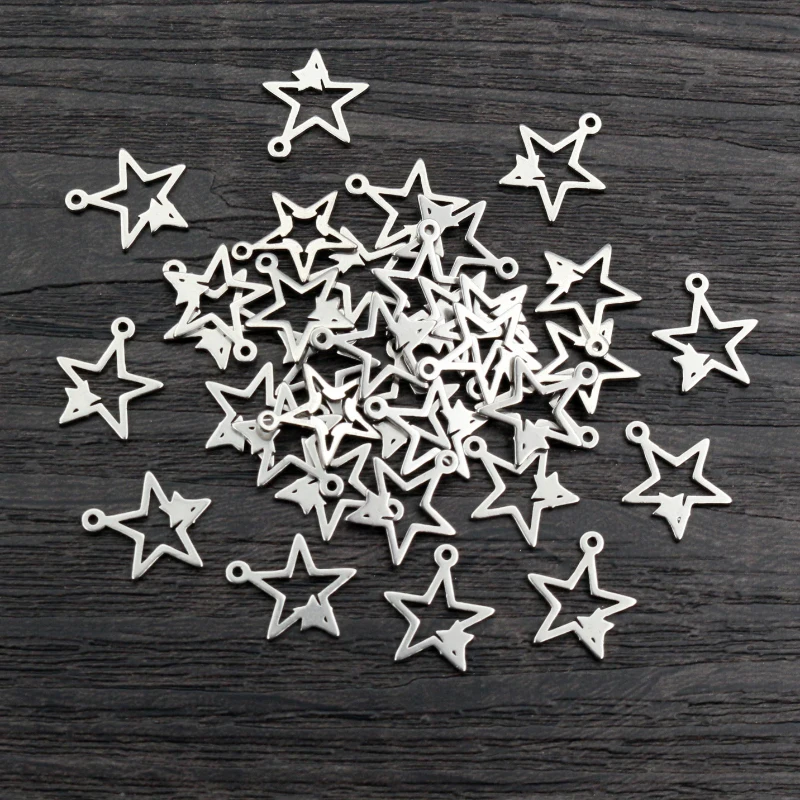 30pcs 13x11mm No Fade Charms 316 Stainless Steel Star Charms handmade Craft pendant Jewelry Making,DIY for necklace
