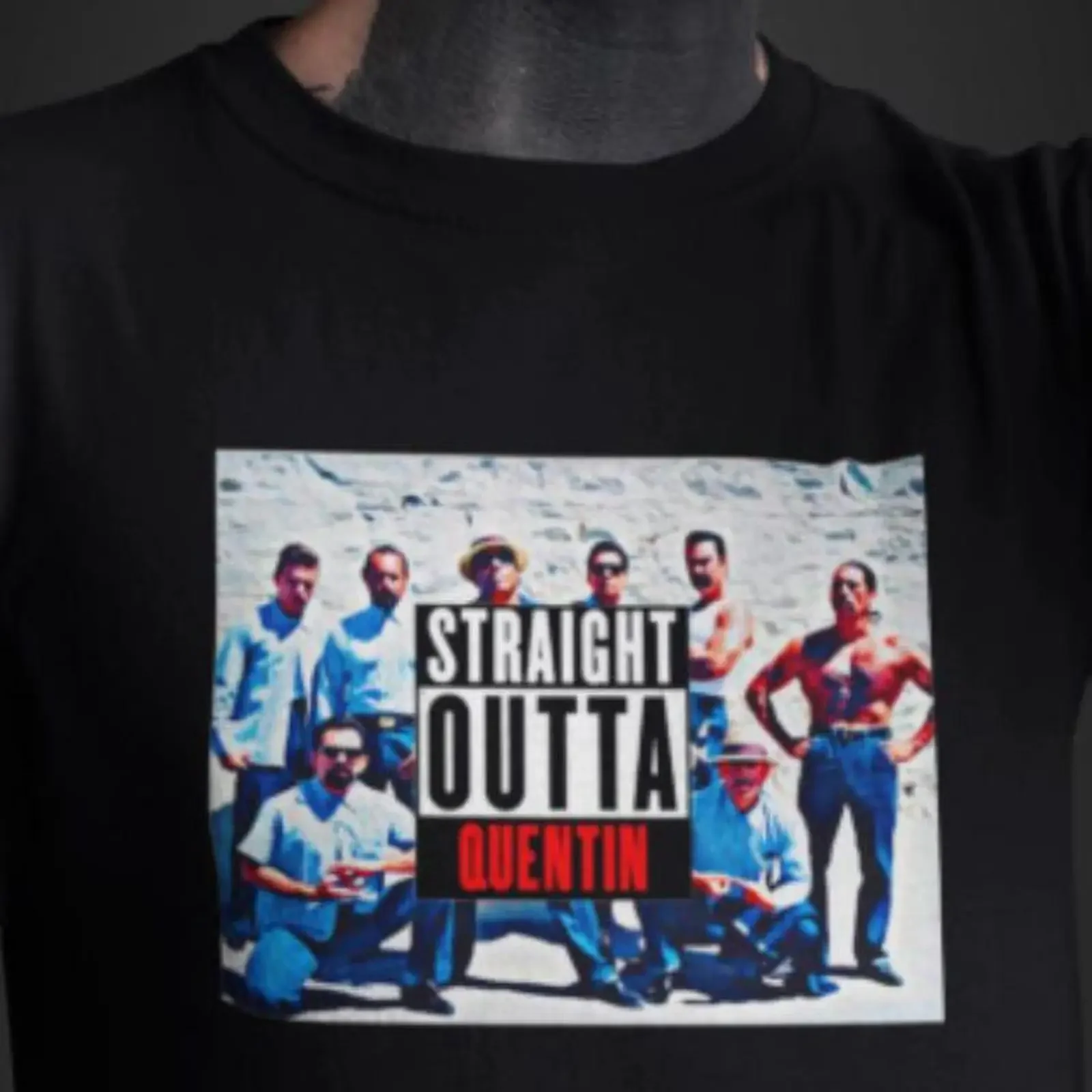 La Onda Straight Outta Quentin Blood in Out T Shirt vintage Washed Unisex streetwear fashion Casual graphic Stylish Slightly