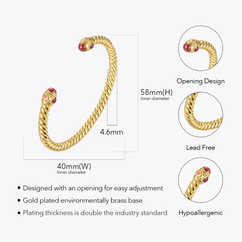 ENFASHION Twisty Epoxy Bracelets For Women Gold Color Bracelet Femme 2021 Fashion Jewelry Gifts Pulseiras Feminina B212268